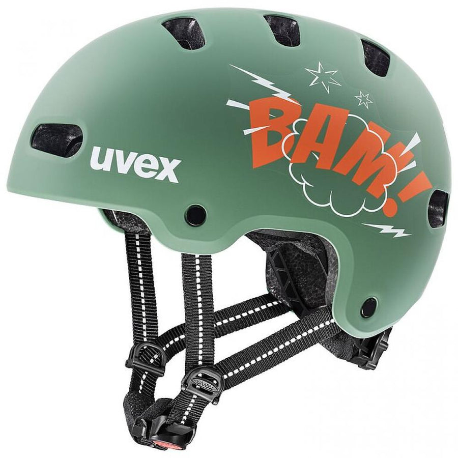 uvex kid 4 style bam moss green-papaya matt | 55-58