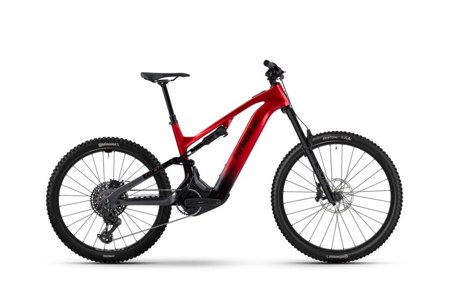 Haibike AllMtn CF 9 Fully E-MTB 29/27 - E-Mountain Bike - 5 Zoll 800 Wh Bosch Performance CX SRAM S1000 Eagle AXS 12-Gang red-black-platinum