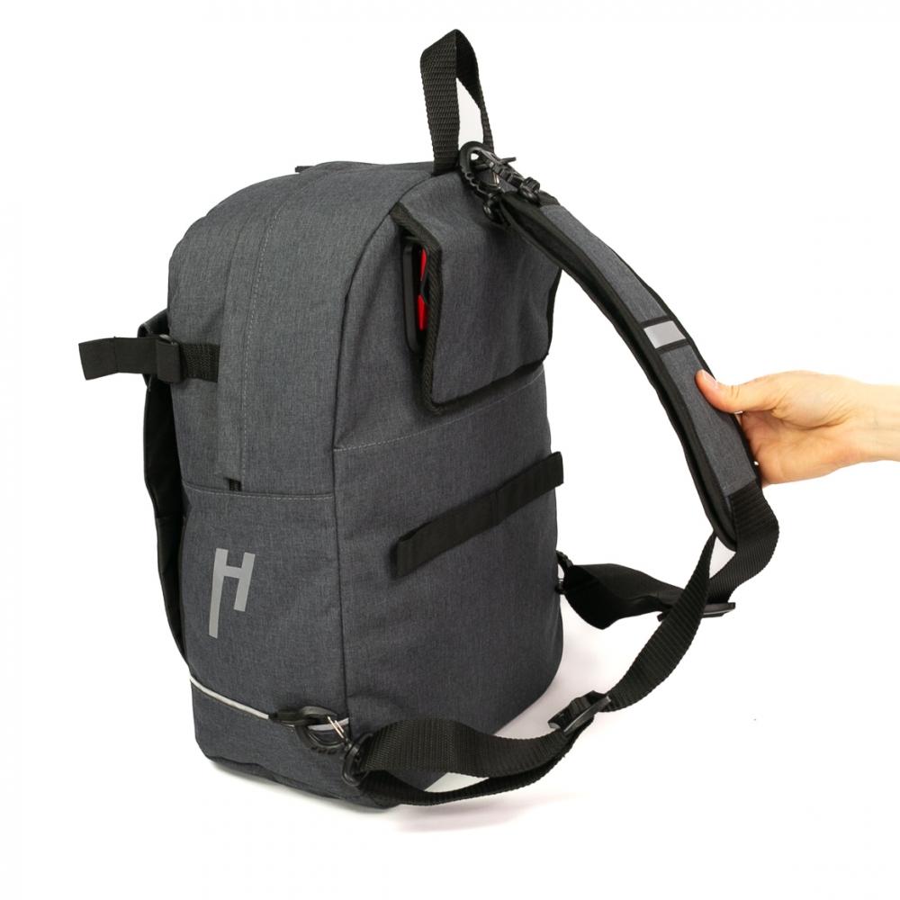 Haberland Bike-Rucksack Lucky Active Plus anthrazit - flexible Fahrrad-Rucksack-Kombination