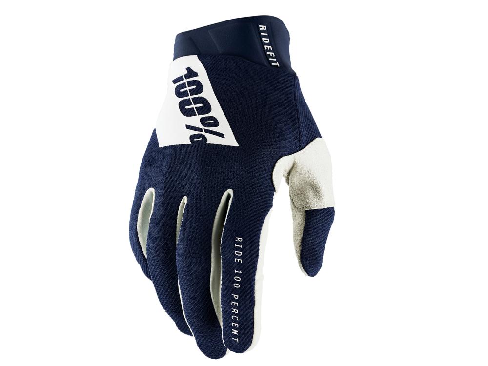 100% Ridefit Gloves S navy - atmungsaktive MTB-Handschuhe mit Top-Grip
