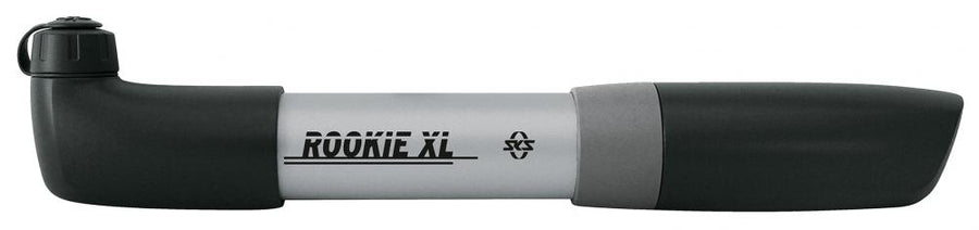 SKS ROOKIE XL Fahrradpumpe silber-schwarz, reversibel, kompakt und leistungsstark, passend für alle Ventilarten, ideal für unterwegs