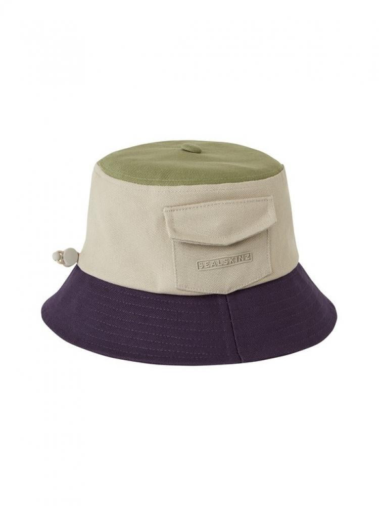 SealSkinz Lynford Damen Fischerhut in Creme, Grün und Navy mit Tasche.