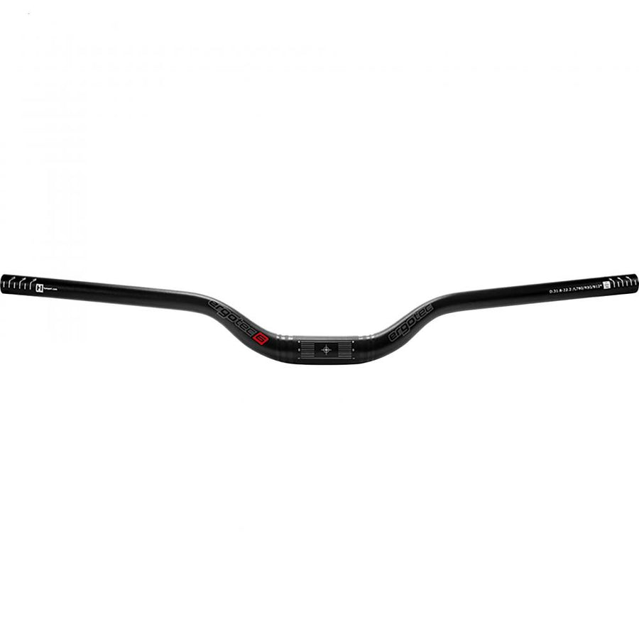ERGOTEC Lenker Riser Bar 50 schwarz 800mm Aluminium 7050 T76 Ø 31,8mm Rise 50mm Backsweep 12/5° e-Bike ready Level 6+