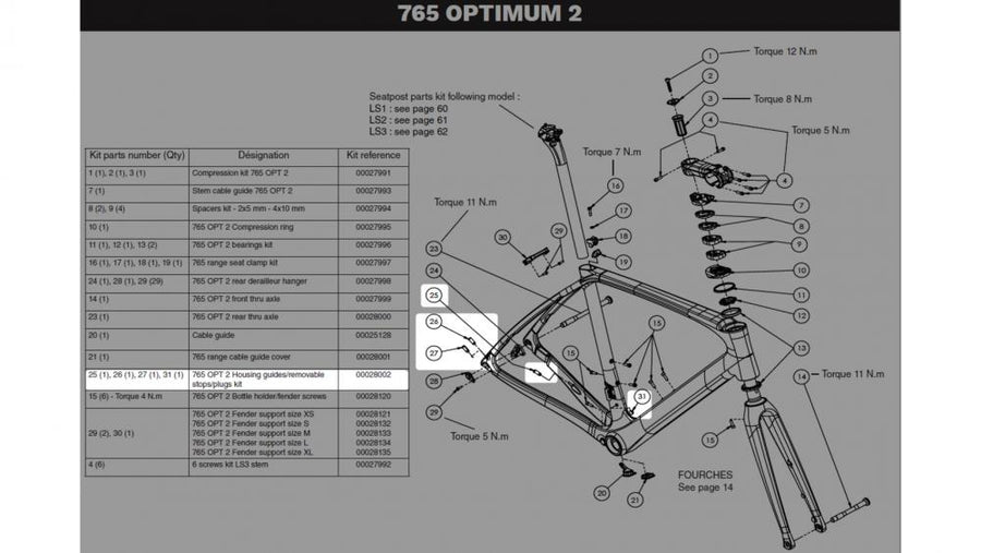 Look 765 OPT2 Führungs-, Stop- & Plug-Kit - Kabelschutz-Set für Look 765 Rahmen, schwarz