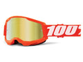 100% Strata 2 Goggle - Mirror Lens unis orange - großes Sichtfeld & Top-Komfort