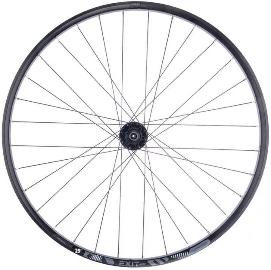 CONTEC Vorderrad "Exit + Eroq"nFelge: CONTEC Hohlkammer "Exit", 28"/29", 21-622, Höhe: 16,2 mm, 32 Loch, SV Ventil, für Scheibenbremse, einfach geöst, max. Systemgewicht 150 kg, geeignet für E-Bikes, schwarz (0.349.817/3)nNabe: CONTEC Vorderradnabe "Eroq"