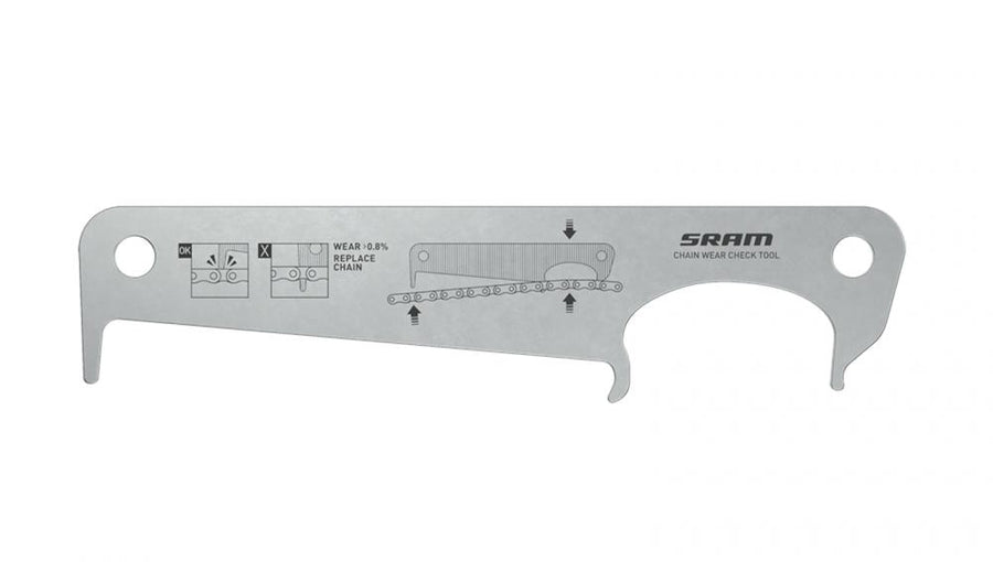 SRAM Kettenmeßlehre silber 0,8% Längung - Präzises Werkzeug für Kettenverschleiß