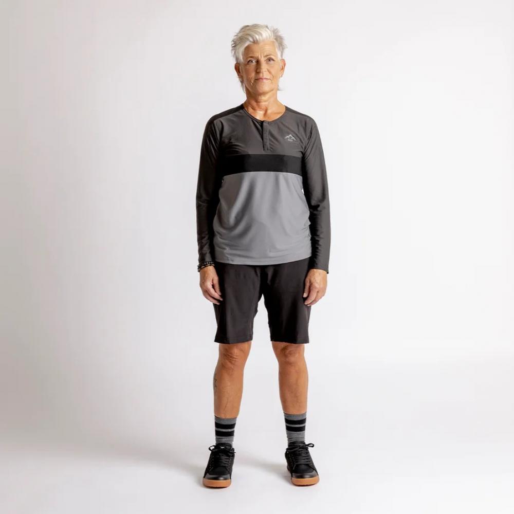 IXS Sports Division iXS Flow XTG Women's Long Sleeve Henley 36 graphite/black - wetterfester Trail-Komfort