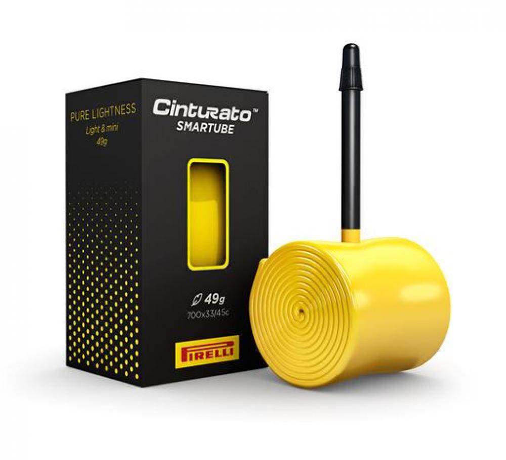 Pirelli Cinturato SmarTUBE Schlauch 28 Zoll 33-45-622 60 Millimeter SV Presta TPU gelb-schwarzes Ventil Gravel Endurance