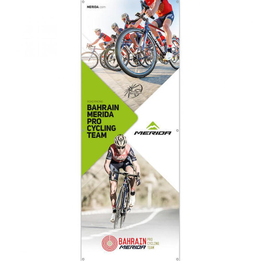 Merida PVC-Banner MERIDA TEAM 150 x 50 cm Schwarz - robuster Werbebanner