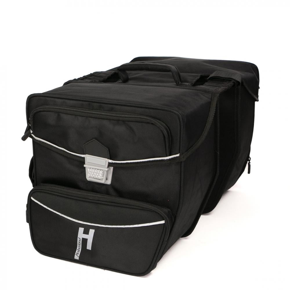 Haberland Doppeltasche Touring Max schwarz - große Gepäckträgertasche für Tourenrad