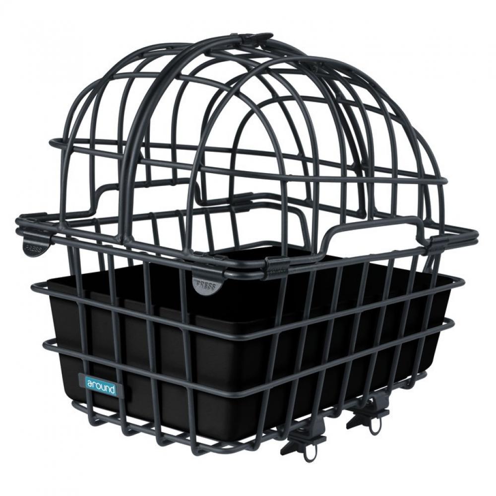 Mijnen Pieper Hinterrad-Tierfahrradkorb Luna Alu schwarz 50x36x50cm mit Fix-System