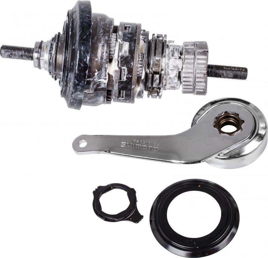 SHIMANO Getriebeeinheit für SG-C3001-7C 175,5 mm Achslänge Silber inkl. Bremsarm - 3001-7, 175,, 5 mm, Silber