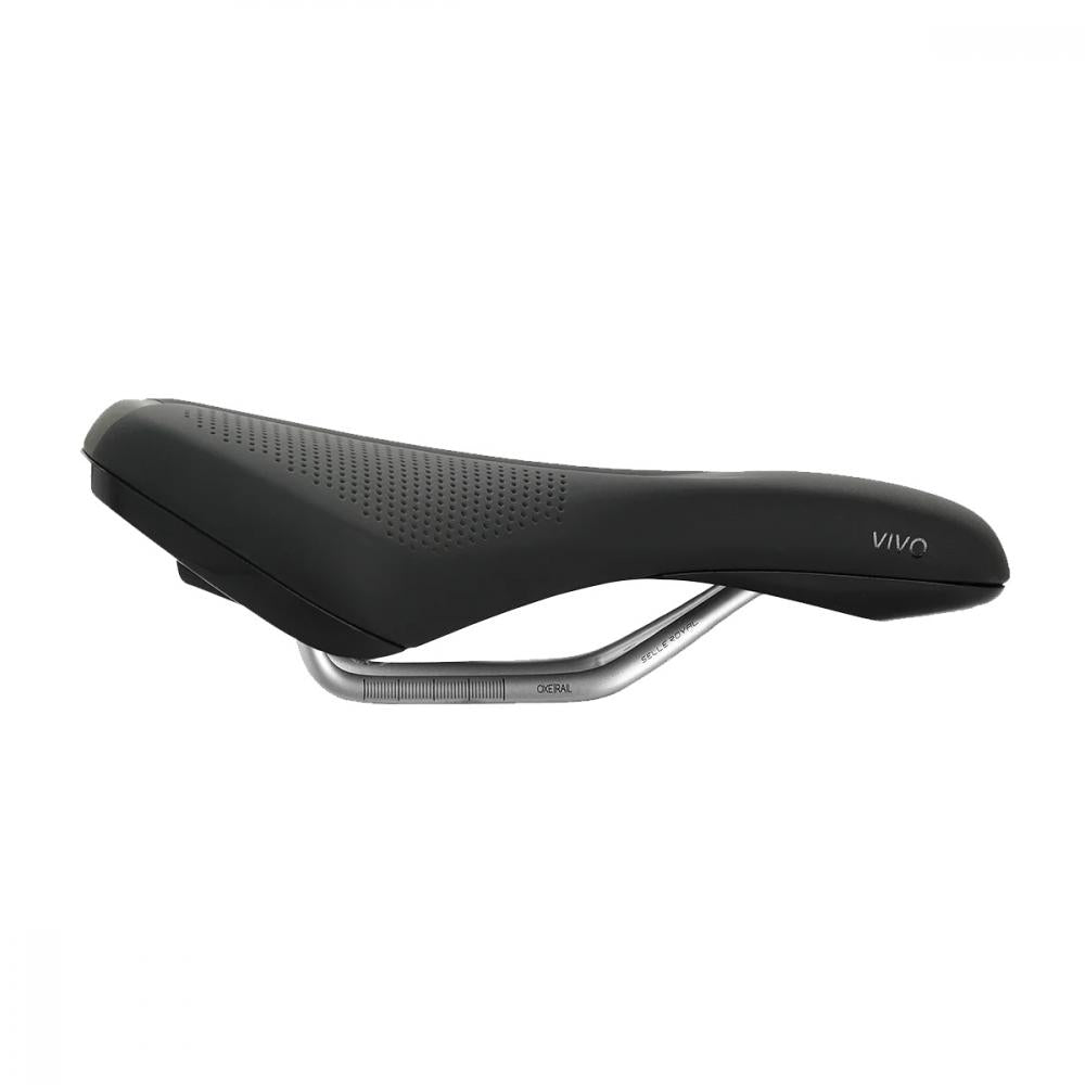 Selle Royal Vivo Moderate Unisex Fahrradsattel, schwarz, komfortabler City-Sattel mit silbernen Rails.