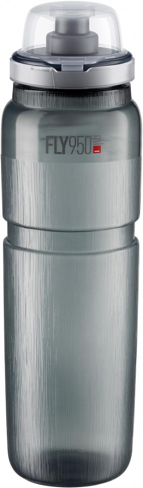 ELITE Trinkflasche Fly MTB Tex Smoke 950 ml - ultraleichte MTB-Trinkflasche mit Schutzkappe