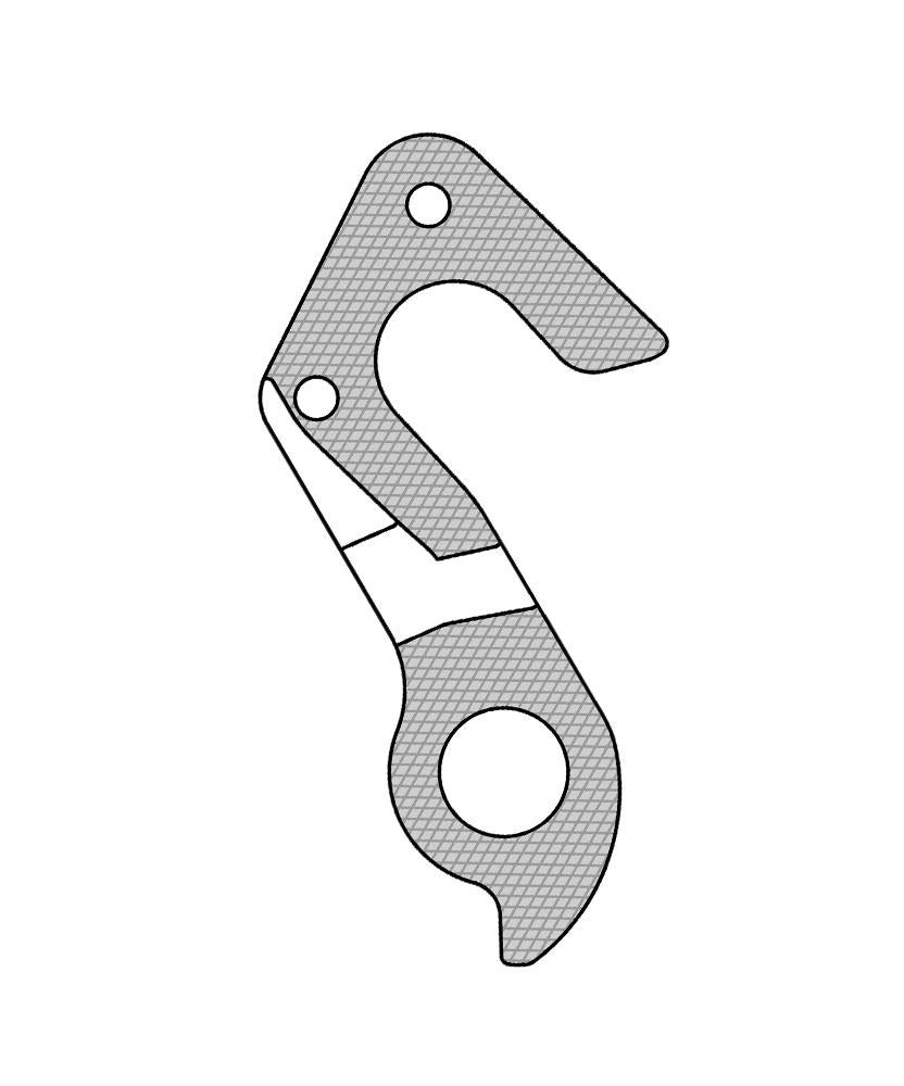 Marwi Schaltauge GH-284 inkl. Schrauben für GT Bikes - Aluminium silber