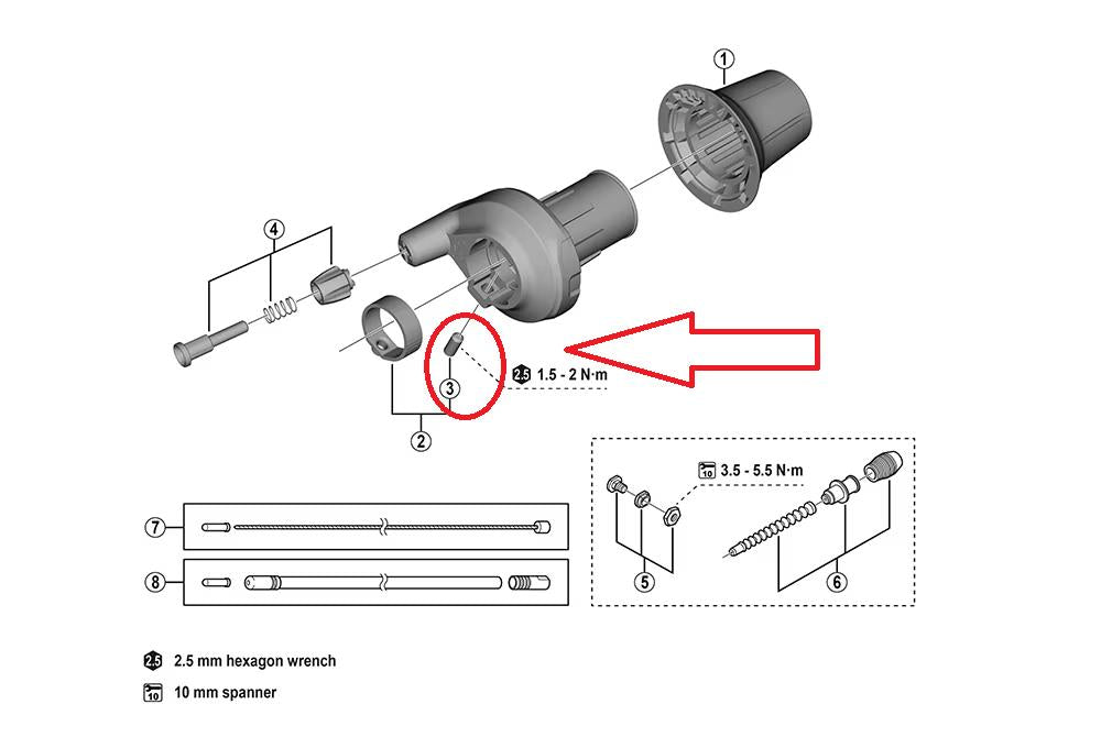 SHIMANO Befestigungsschraube NEXUS für SL-C6001-8 (6001-8) - präzise Schaltansteuerung