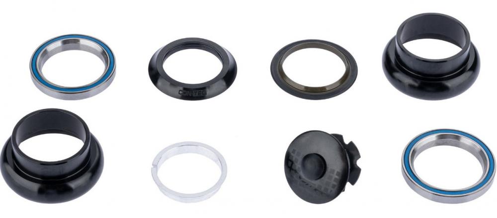 CONTEC AHS-50 Ahead Steuersatz 1 1/8" Aluminium schwarz - gedichtete Industriekugellager, EC41/28,6 EC41/30, Aufbauhöhe 28 mm