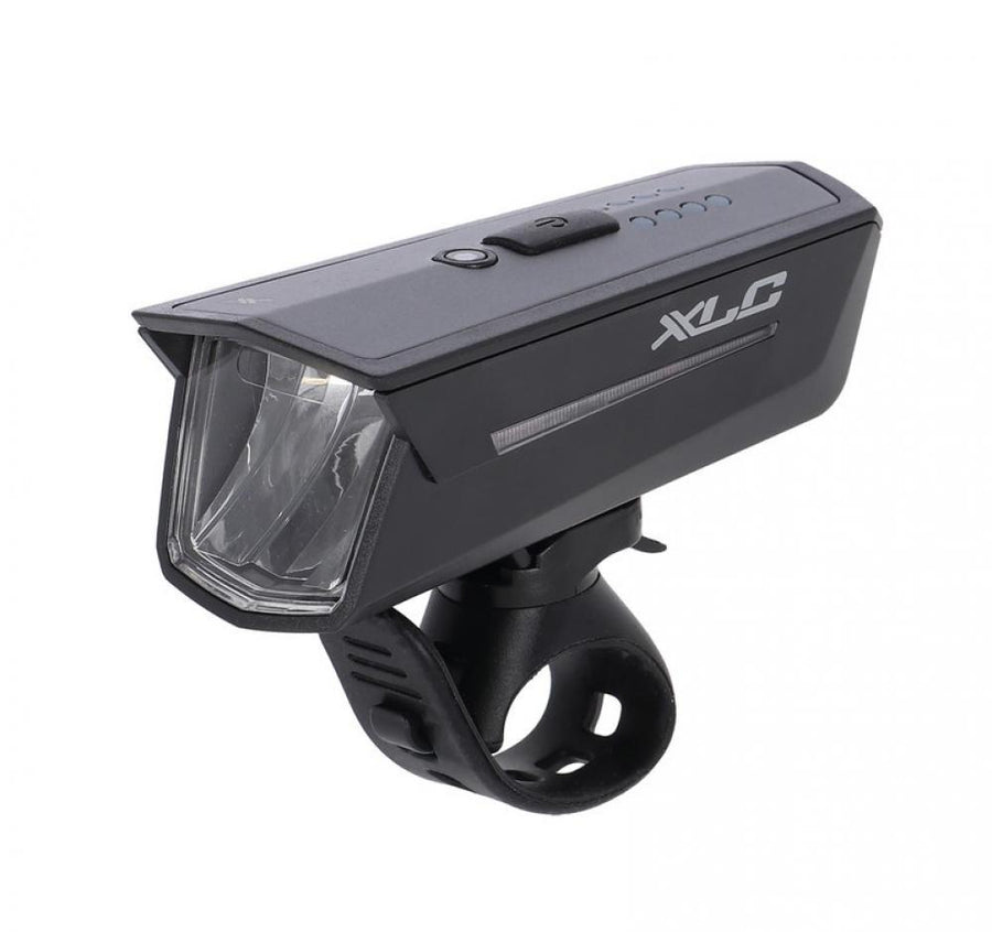 XLC LED-Frontleuchte Proxima Pro CL-F28, 15/40/80 Lux, Osram LED, 2000 mAh Akku, StVZO-zugelassen, USB-C, IP44, inkl. Silikonhalterung