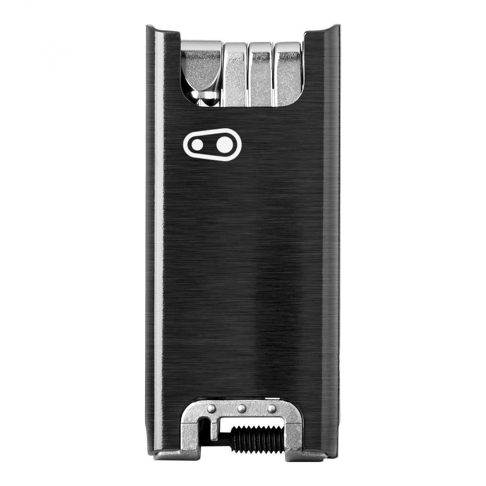 Crankbrothers F15 Multitool schwarz-silber. Fahrrad-Kompaktwerkzeug mit Kettennieter & Flaschenöffner.
