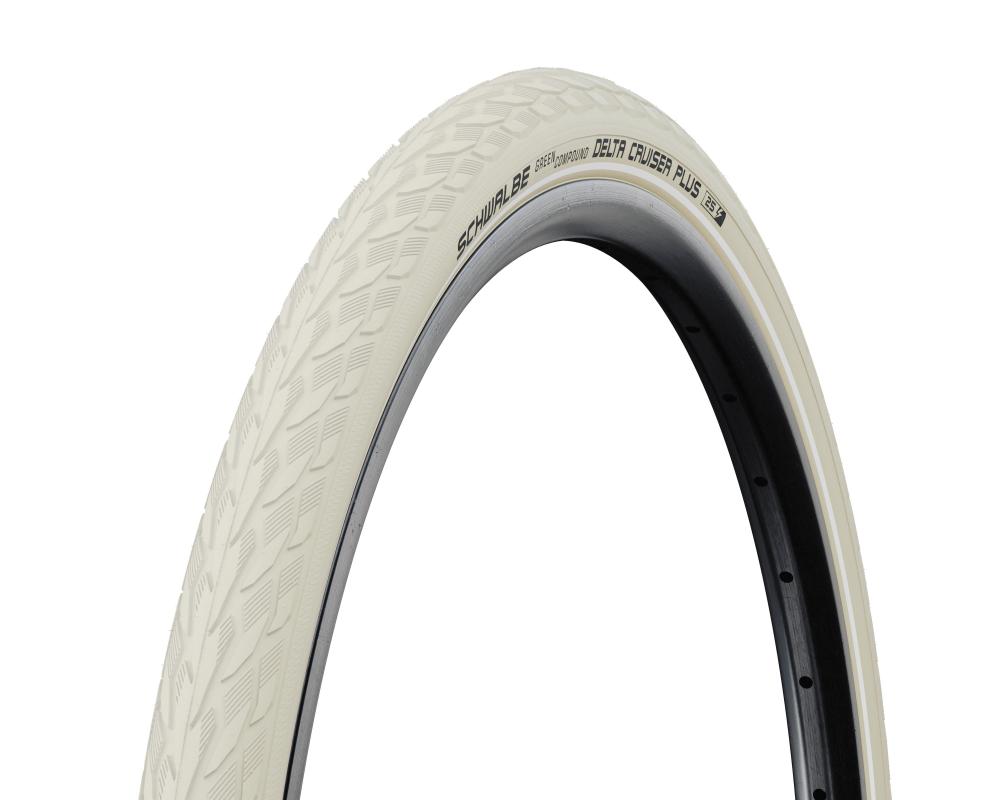Schwalbe Delta Cruiser Plus 28x1.40" (37-622), Active Line, PunctureGuard, SBC Compound, Reflexstreifen, geeignet für E-Bikes bis 25 km/h, klassisches Mittelstegprofil, Farbe: Creme