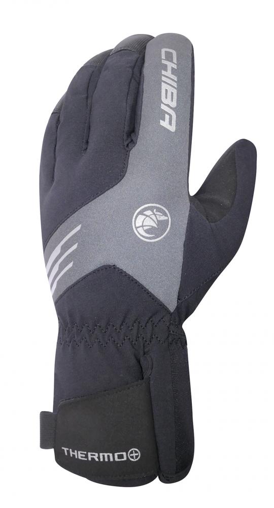 CHIBA Thermo Plus - wasserdichte Winter-Radhandschuhe schwarz S, Touchfinger, Primaloft