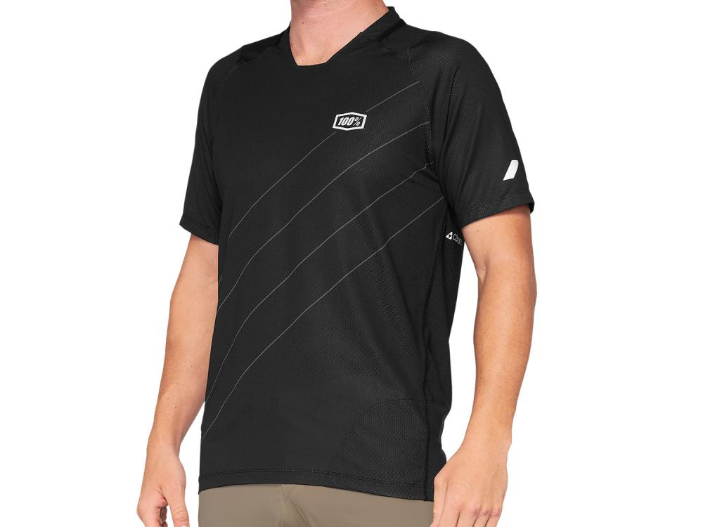 100% Celium Enduro/Trail Jersey (SP21) S Dark Grey/Black - leichtes MTB-Trikot mit 4-Wege-Stretch