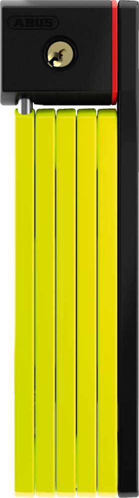 ABUS Faltschloss Bordo uGrip 5700/80 SH lime - 80 cm, Sicherheitslevel 7, 5 mm Stahlstäbe, inkl. Halterung, Schlüsselverschluss, Made in Germany