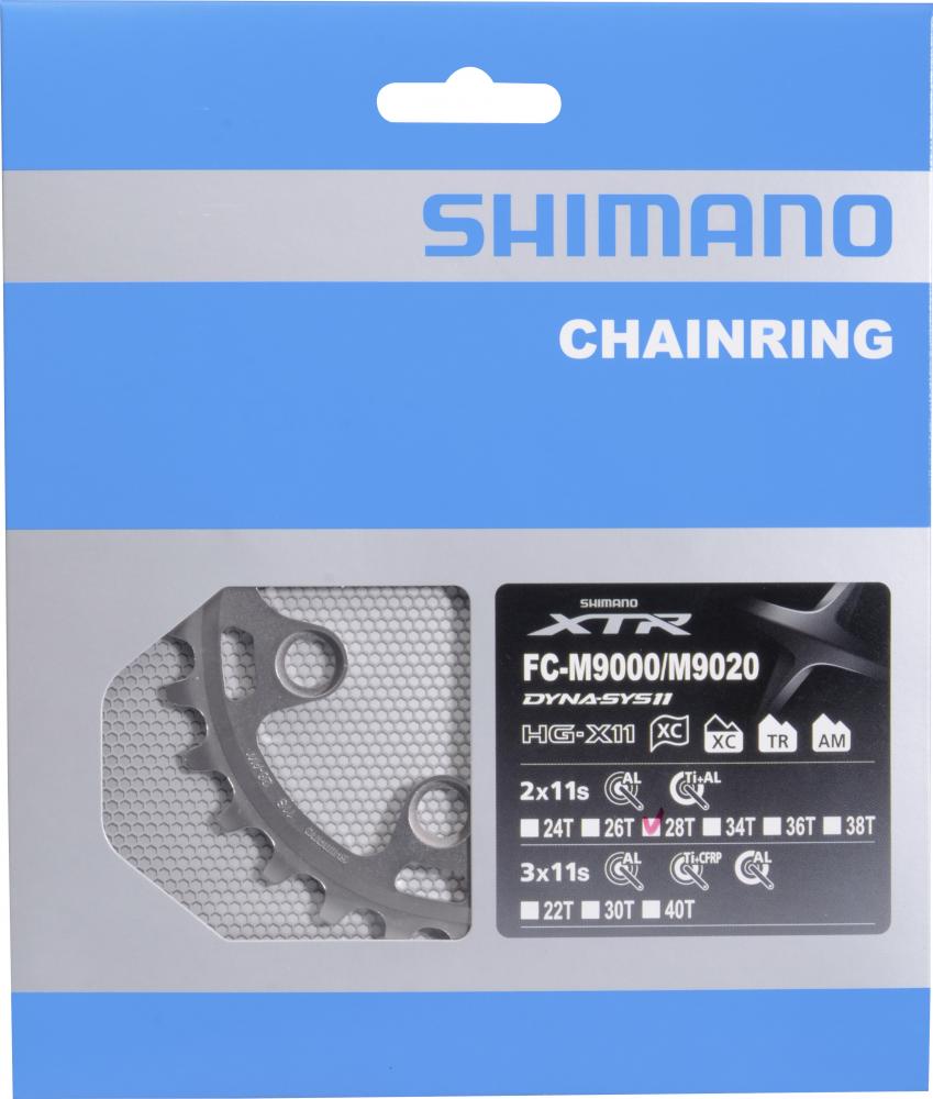 Kettenblatt Xtr Fc-m9000/m9020 28z, Für 2-fach Antriebe, Aluminium, Präzises Schaltverhalten, Kompatibel Mit 11-fach Systemen, Schwarz