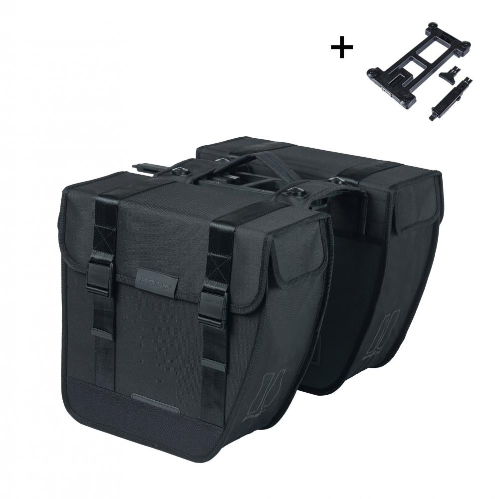 Basil Tour MIK Doppelfahrradtasche - 28 Liter Schwarz