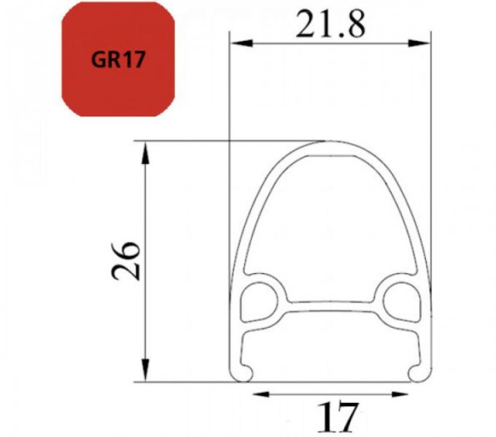 Exal Felge GR17 28" 36 Loch Schwarz 28 - stabile, leichte Gravel- & Rennradelge