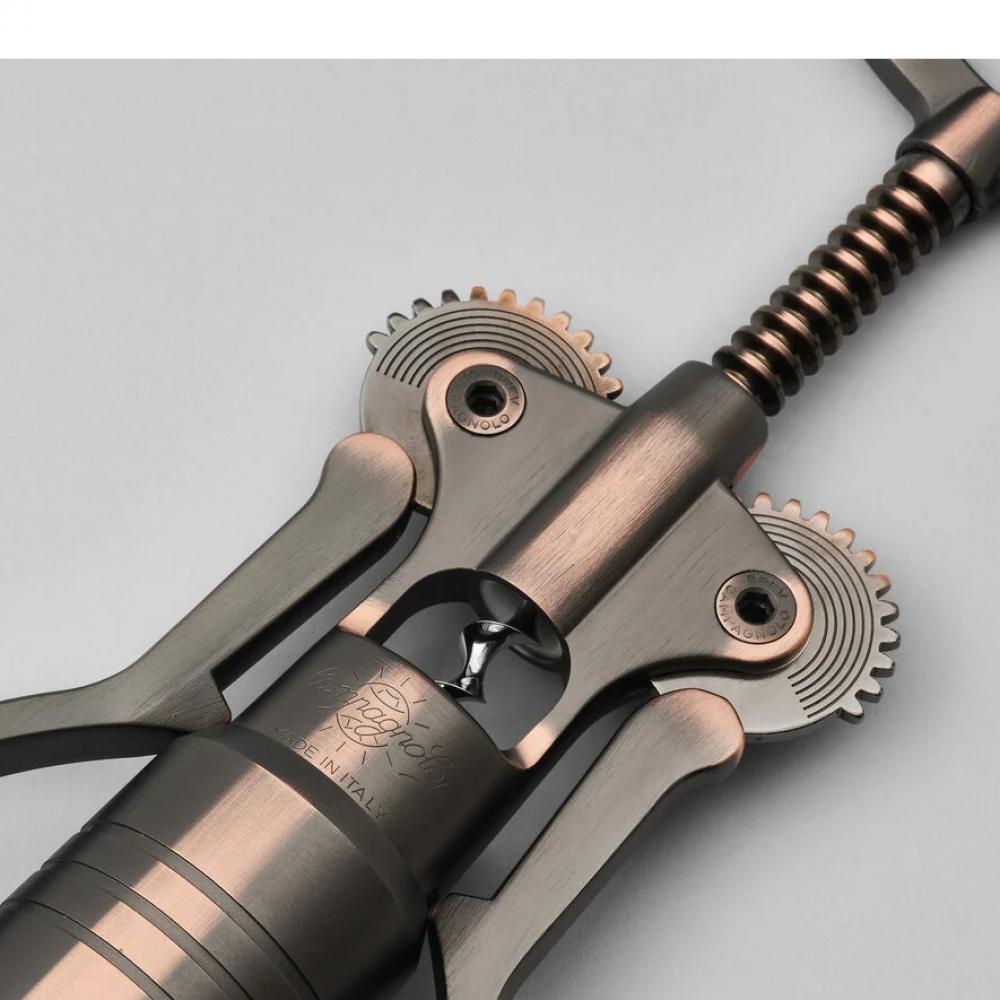 Campagnolo Korkenzieher Big Bronze CTB-BR15  Hochwertiger, in Italien gefertigter Korkenzieher mit selbstzentrierender Teleskop-Glocke und Hebelmechanismus für müheloses Entkorken