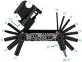 CONTEC Pocket Gadget F22 Stealth Fahrrad-Multitool, 22 Funktionen, Kettennieter, Torx, Innensechskant, Speichenschlüssel, schwarz