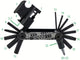 CONTEC Pocket Gadget F22 Stealth Fahrrad-Multitool, 22 Funktionen, Kettennieter, Torx, Innensechskant, Speichenschlüssel, schwarz