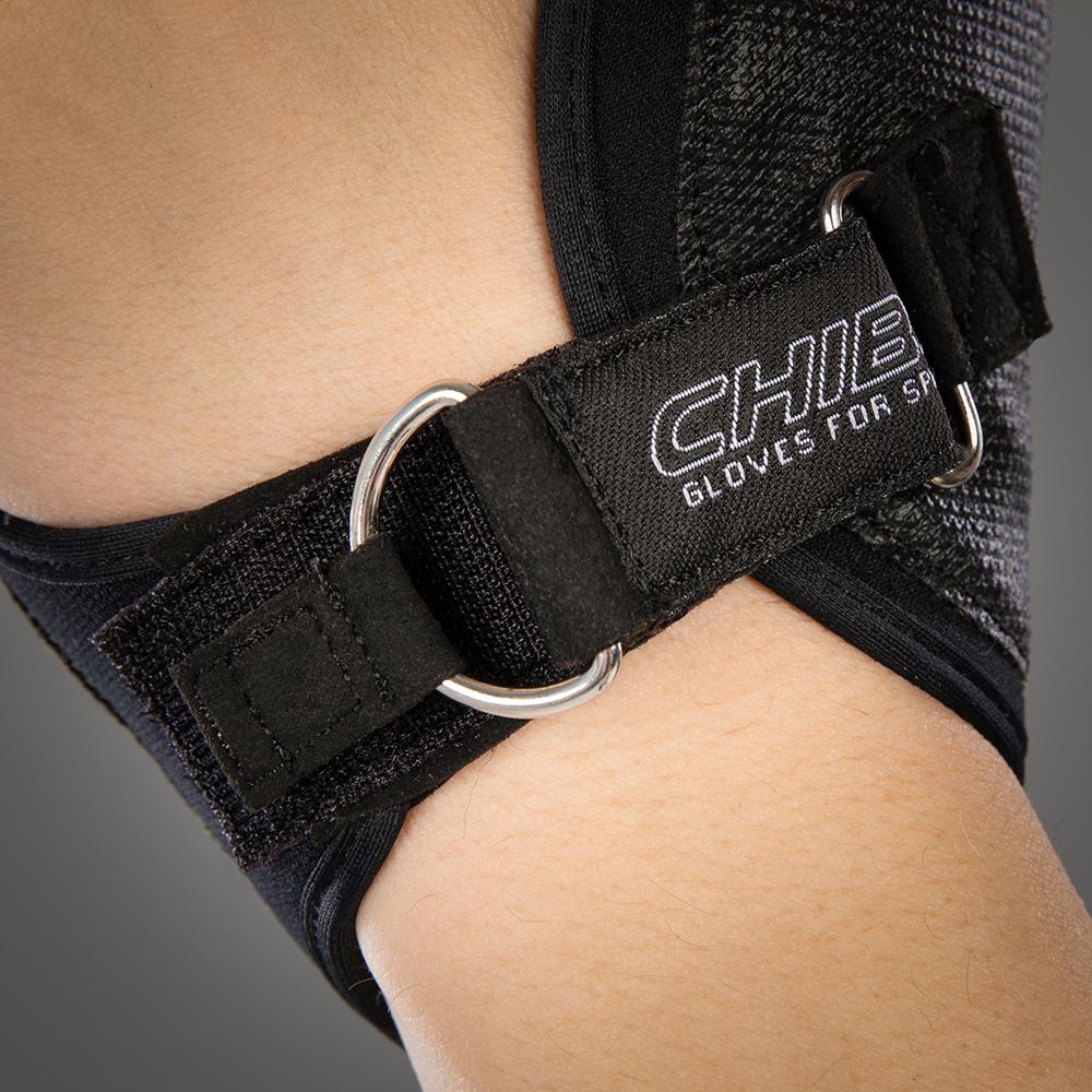 CHIBA Tetra - Rollstuhl-Handschuhe XL schwarz mit Gelpolsterung und Aramid-Besatz