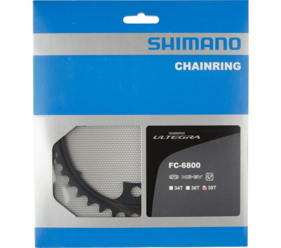 SHIMANO Kettenblatt ULTEGRA FC-6800 39 Zähne Schwarz - präzise Schaltperformance für Rennräder