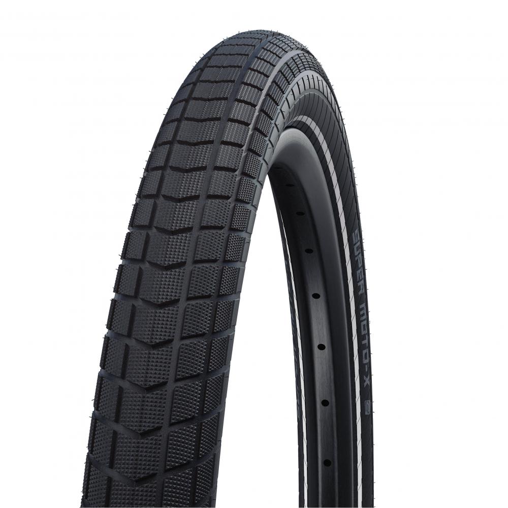 Schwalbe Super Moto-X Reifen 20x2.80" schwarz Reflexstreifen, E-50 zugelassen, GreenGuard.