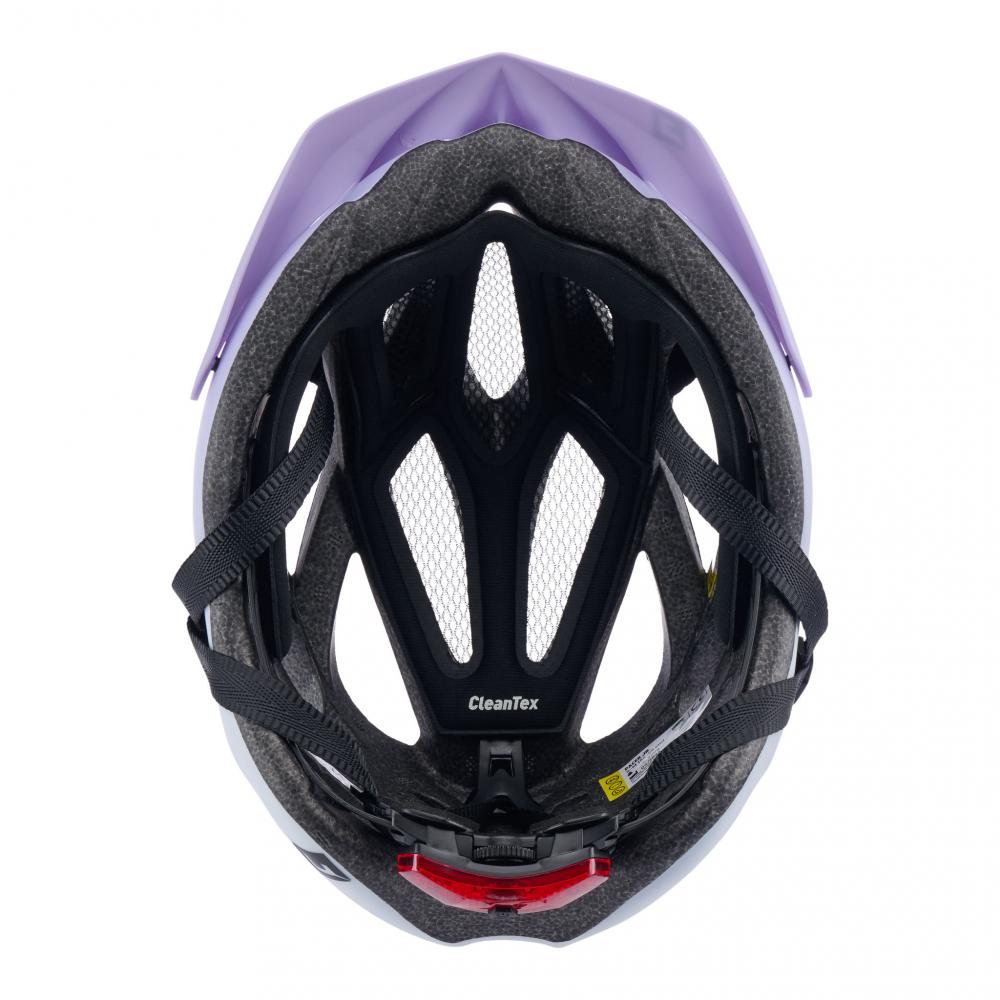 CRATONI Pacer Junior Kinder-Fahrradhelm - S-M 54-58 cm, Lavender White Matt, 250 g, Rücklicht, 20 Ventilationsöffnungen, LFS, CE EN 1078