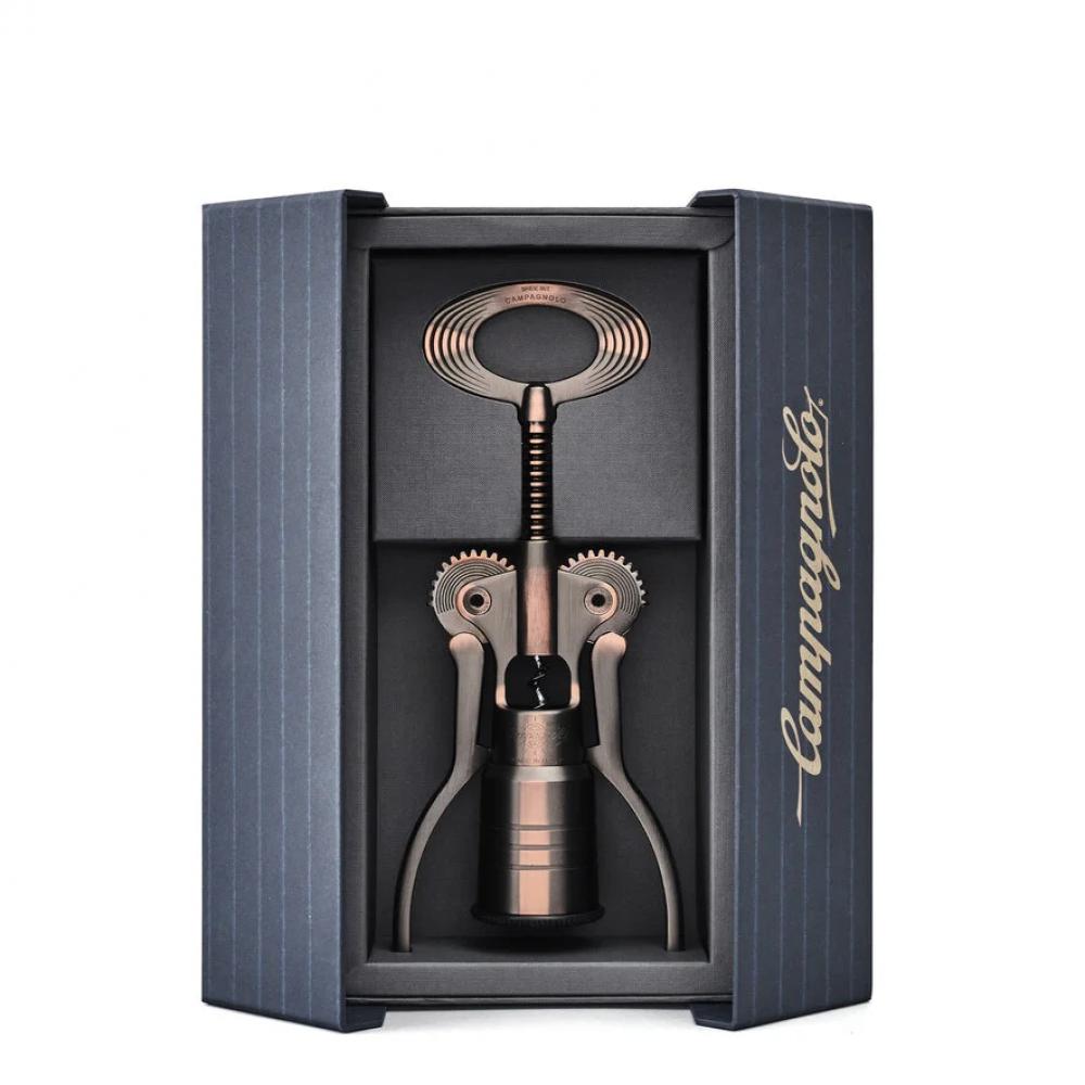 Campagnolo Korkenzieher Big Bronze CTB-BR15  Hochwertiger, in Italien gefertigter Korkenzieher mit selbstzentrierender Teleskop-Glocke und Hebelmechanismus für müheloses Entkorken