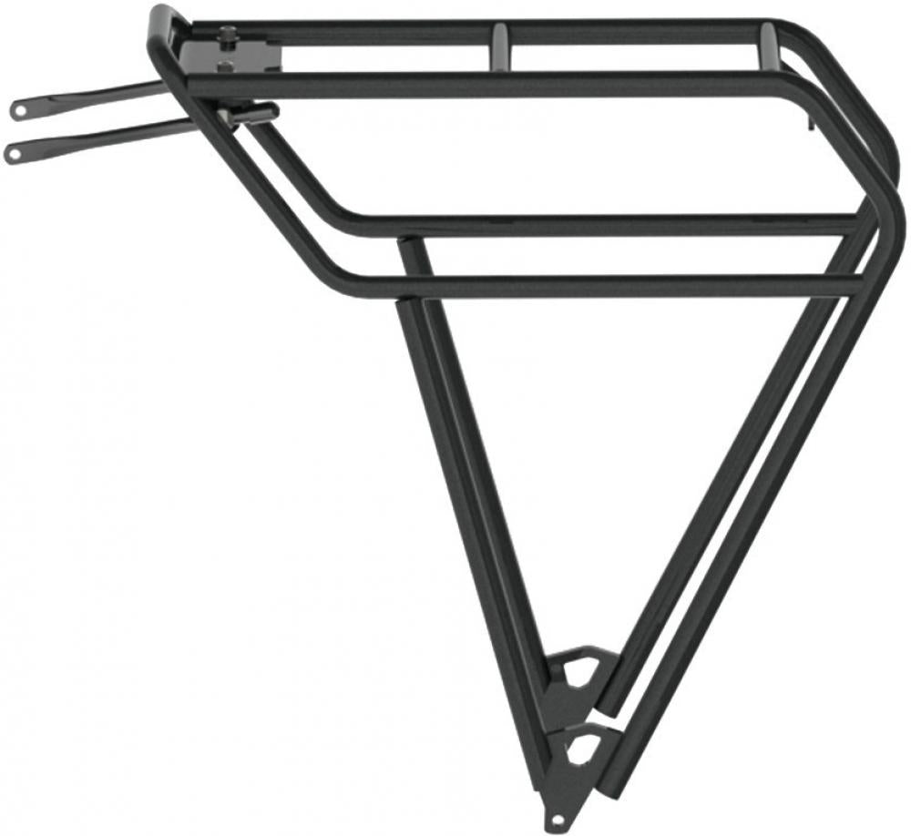 Schwarzer Tubus FAT Gepäckträger für 26-28 Zoll Fatbikes, stabil und robust.