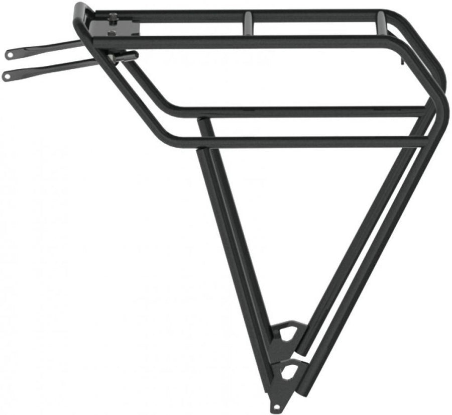 Schwarzer Tubus FAT Gepäckträger für 26-28 Zoll Fatbikes, stabil und robust.