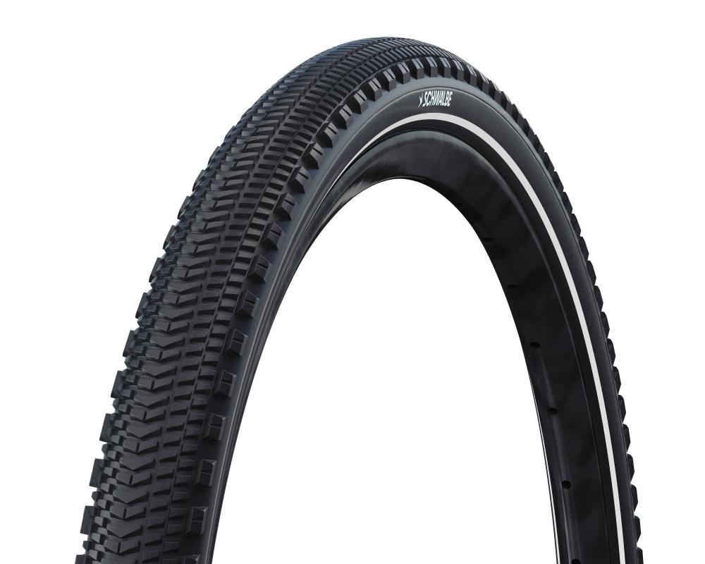 Schwalbe G-ONE OVERLAND Performance Line Faltreifen 29 Zoll schwarz mit Reflexstreifen für Gravel und Tour.