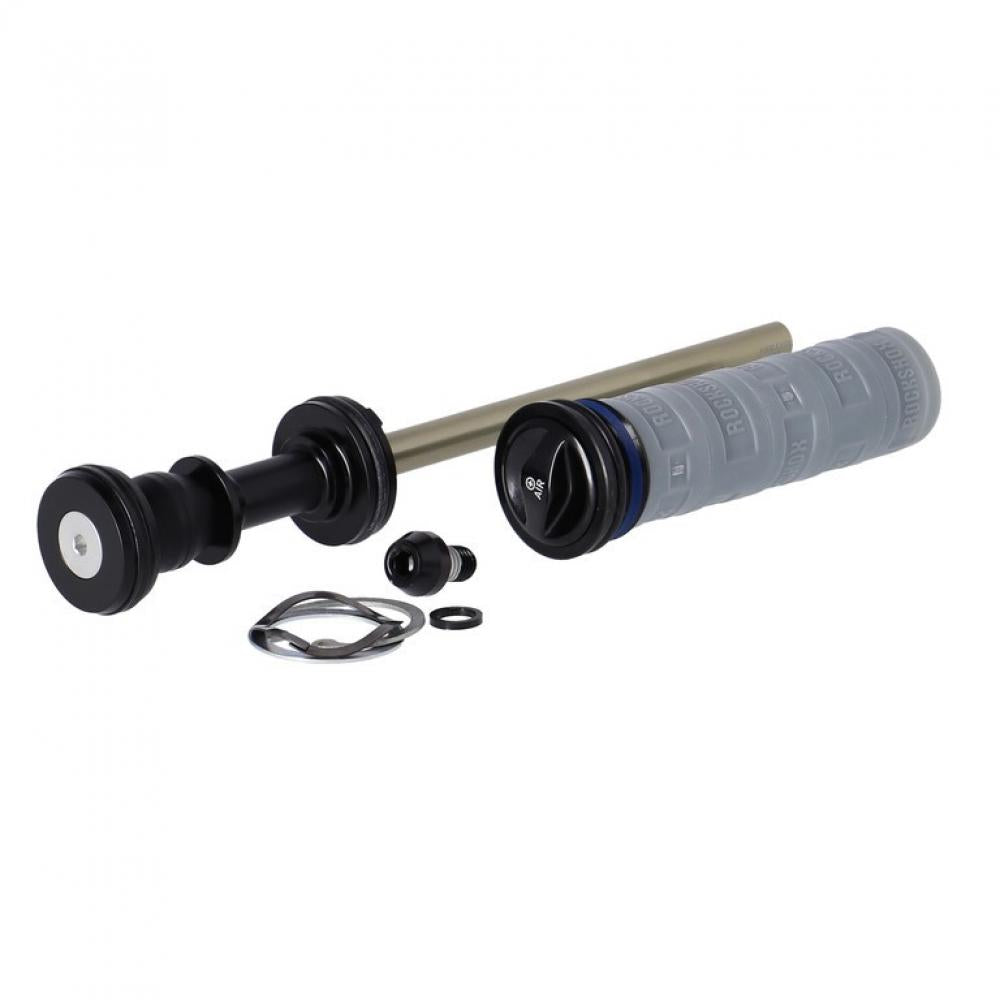 RockShox Pike/Yari Luftfedereinheit DA100, zerlegt, für 27.5/29/29+ Gabeln (2018+) auf weißem Hintergrund.