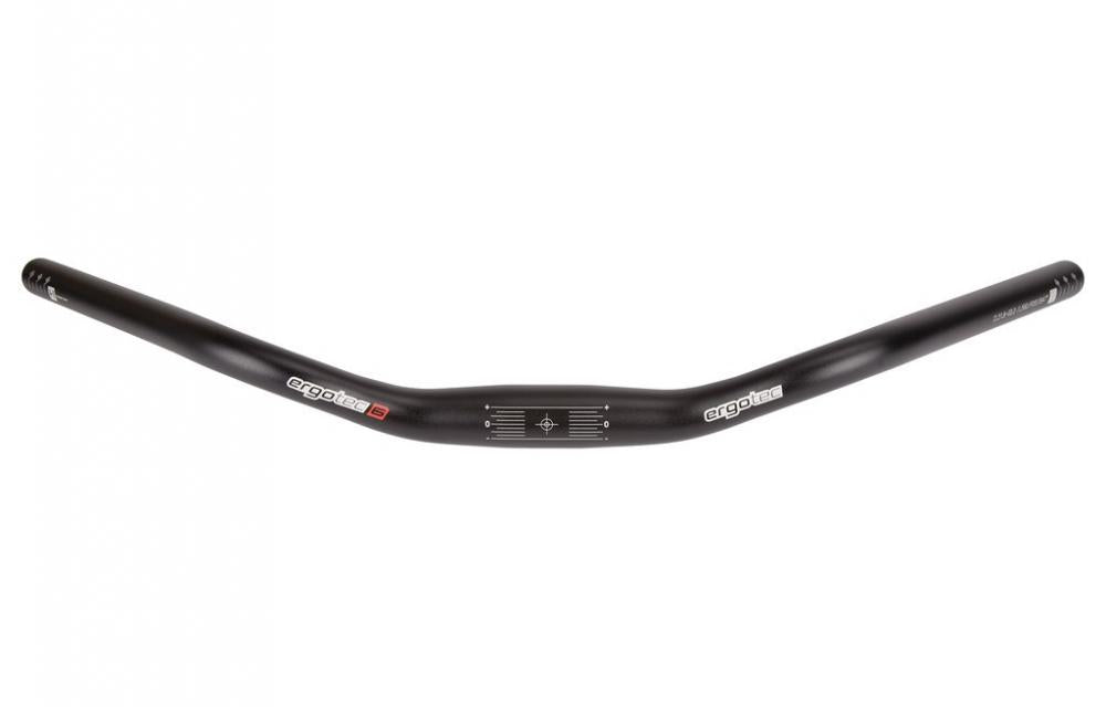 Ergotec Trekking Fahrradlenker aus Aluminium, 31,8 mm, 590 mm, schwarz matt, 47 Grad Kröpfung.