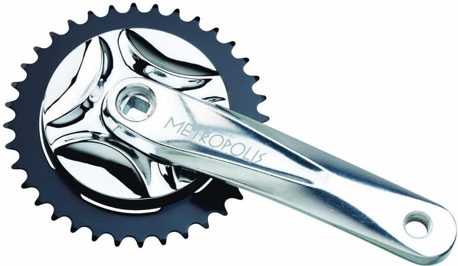 FSA Kurbelgarnitur E-Bike Metropolis JIS 1x 170 mm Silber - stabile Antriebseinheit für E-Bikes