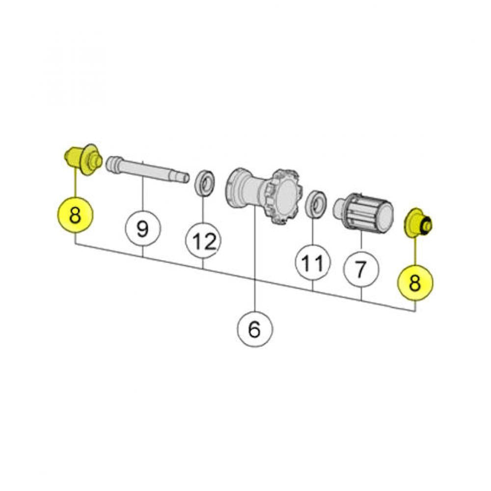 Vision Endkappen-Kit für VISION Naben/Laufräder 12 mm Steckachse - optimale Kompatibilität