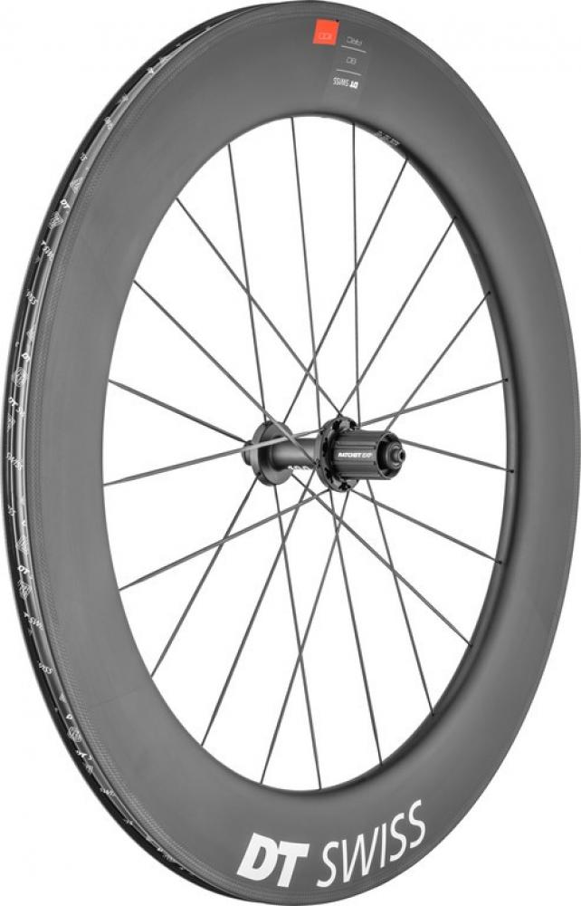 DT Swiss Laufrad ARC 1100 Dicut 80 622 x 17 mm schwarz - aerodynamisches Carbon-Zeitfahrrad-Hinterrad