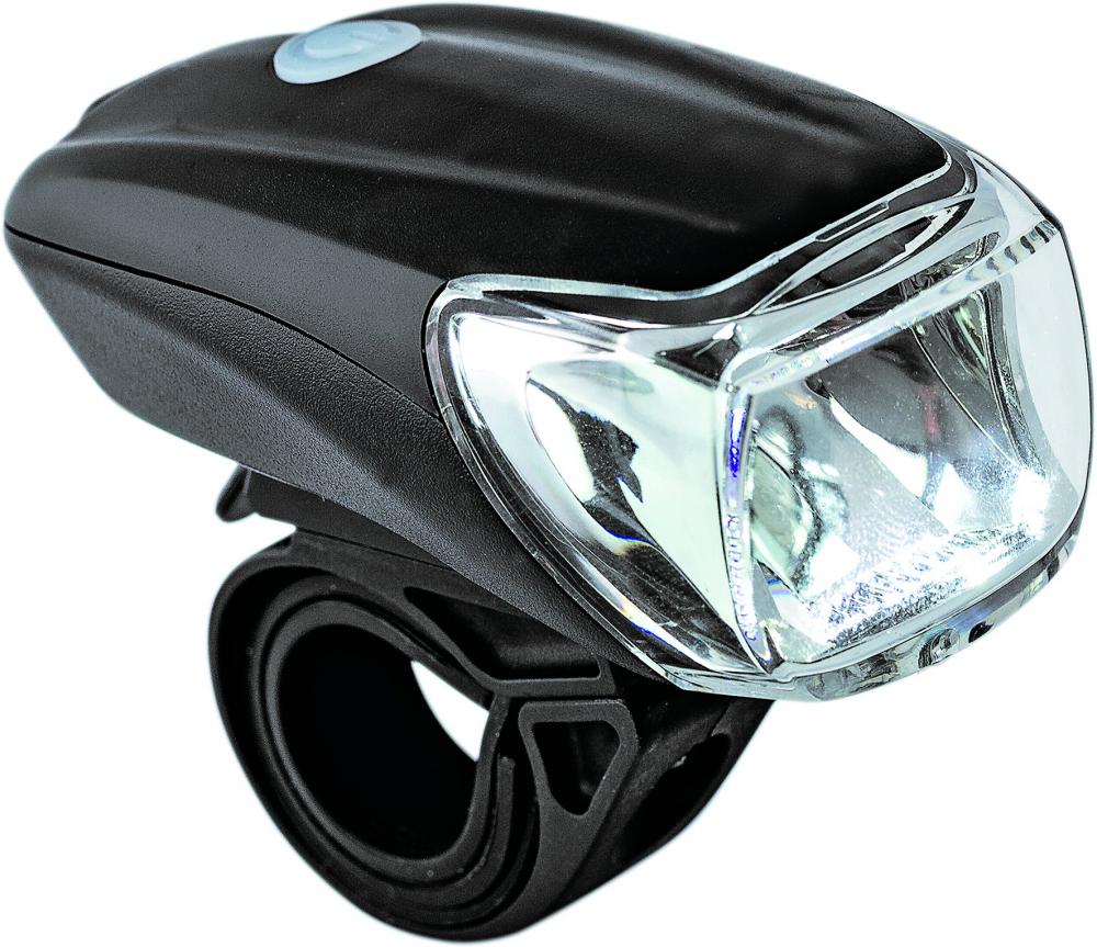 Frontlicht Led Eco 25/15 Lux Schwarz - Stvzo-konform, 90 M Leuchtweite, Inkl. Batterien