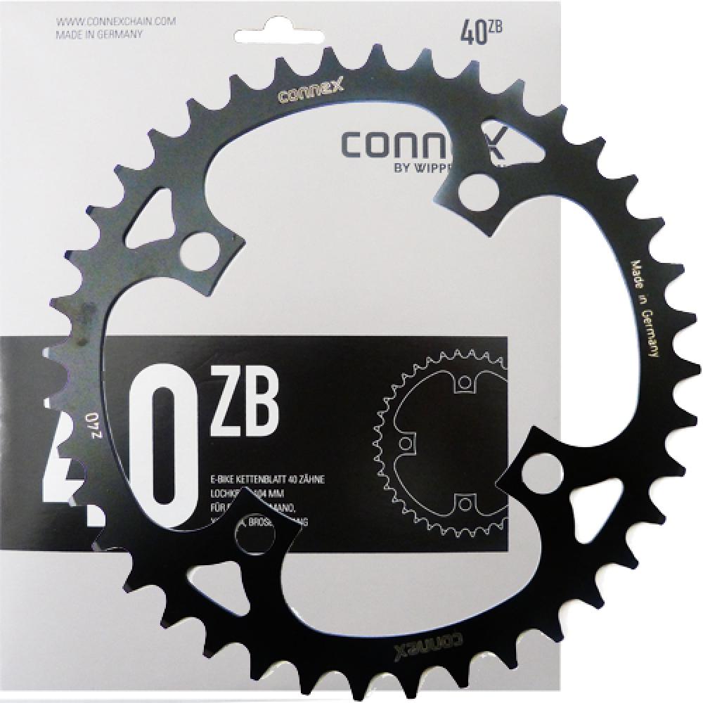 Connex Kettenblatt Kettenblatt E-Bike 40 Zähne schwarz - passend für Bosch - Shimano Yamaha Brose und Bafang Motoren. 104 mm Lochkreis …
