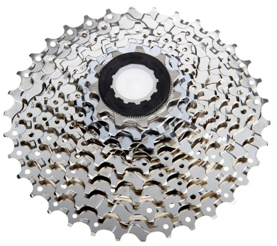 Shimano CS-HG50 9-fach Kassette 12-25 Zähne, silbernes Ritzelpaket für Rennrad und Training.